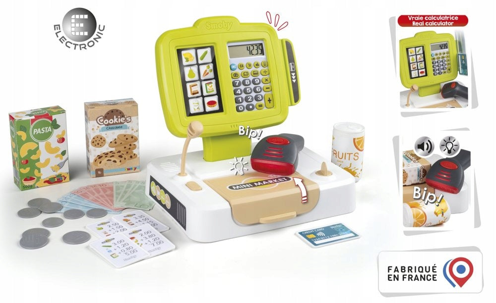 SMOBY CASH REGISTER LIGHT SOUND 30 AKC SCANNER Packaging status original