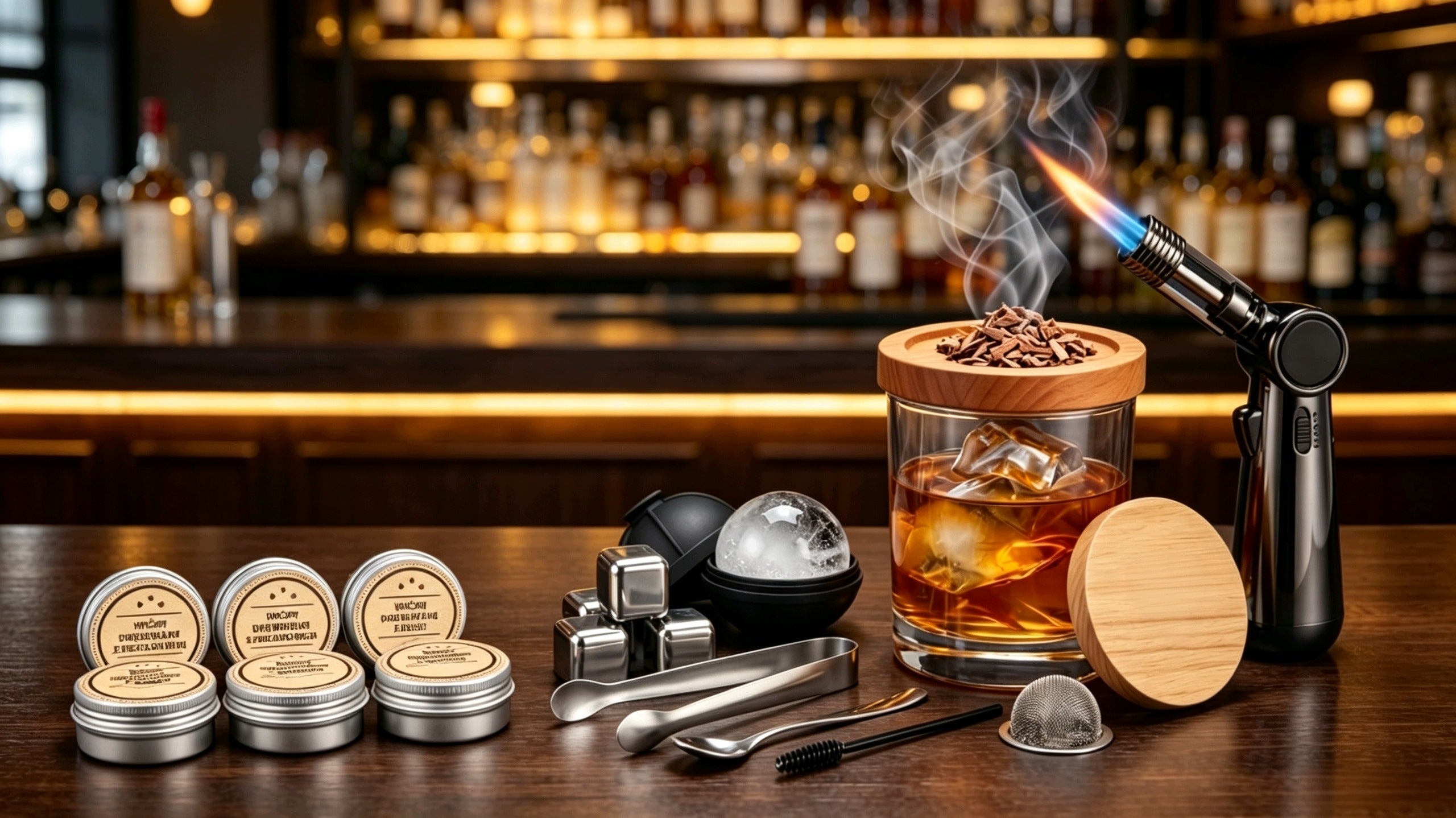 SMOKING SET WHISKY SMOKER BIRTHDAY GIFT FOR MAN + BURNER Packaging status original
