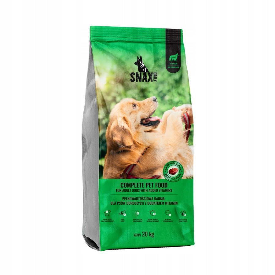 SNAX DAILY COMPLETE food for adult dogs BEEF 20 kg Brand SNAX DAILY