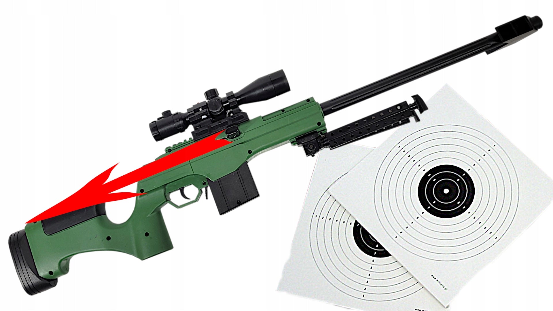 SNIPER RIFLE for balls Sako LASER Sight + Two shooting shields Packaging status original