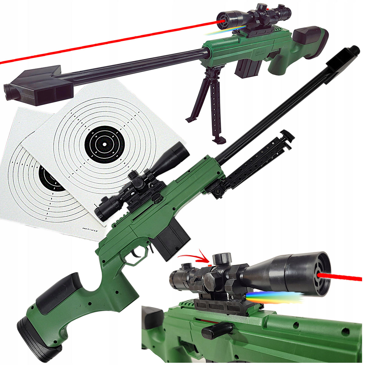 SNIPER RIFLE for balls Sako LASER Sight + Two shooting shields