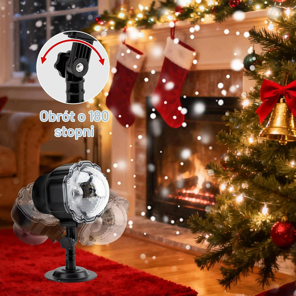 SNOWFLAKE PROJECTOR LED DISPLAY CHRISTMAS DECORATION 180