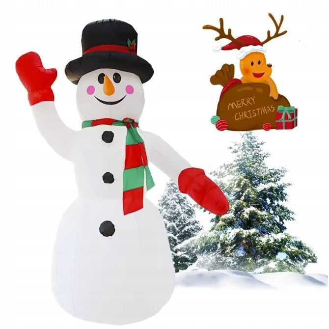 SNOWMAN INFLATABLE CHRISTMAS DECORATION LED GARDEN ORNAMENT 240 cm