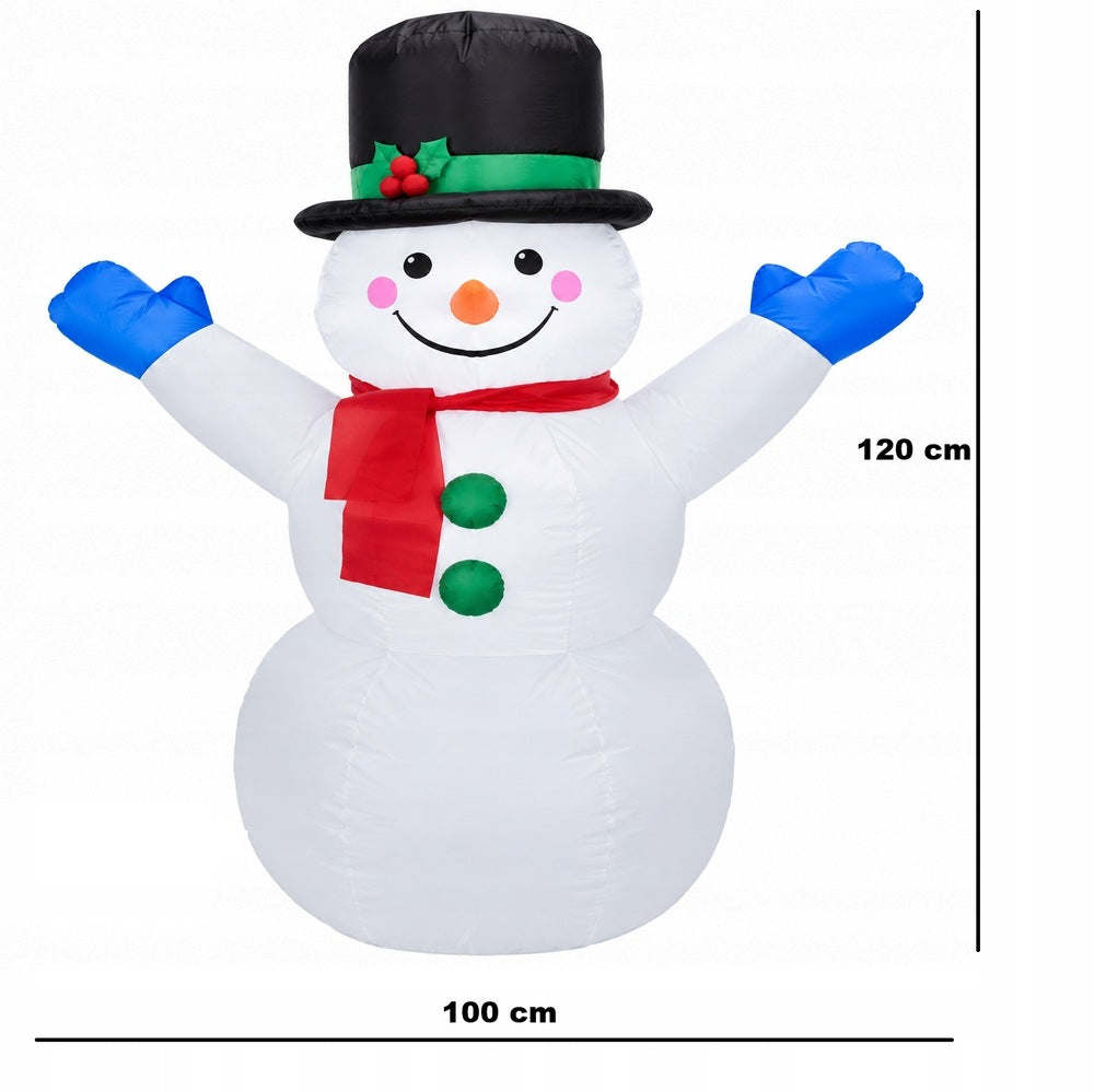 SNOWMAN INFLATABLE PUMPED GLOWING ORNAMENT 120cm Packaging status original
