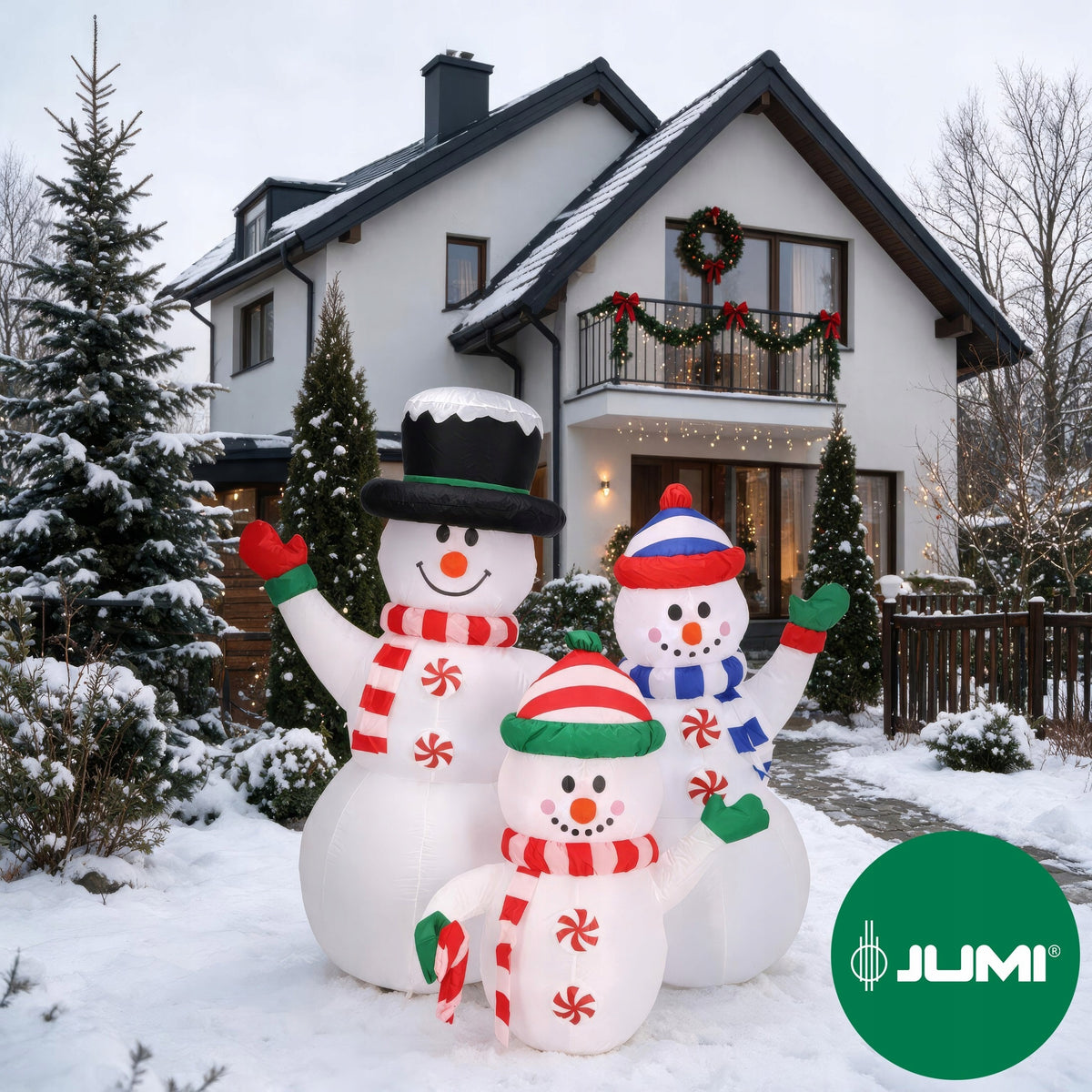 SNOWMAN Inflatable GLOWING LARGE Pumped LED 125cm Blower JUMIhome Brand Jumi