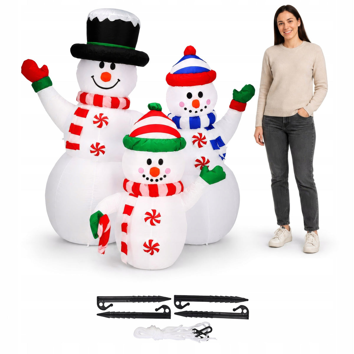 SNOWMAN Inflatable GLOWING LARGE Pumped LED 125cm Blower JUMIhome
