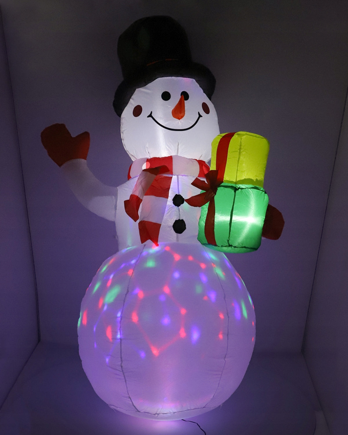 SNOWMAN Inflatable GLOWING LARGE Pumped LED 150cm Blower JUMIhome Packaging status original
