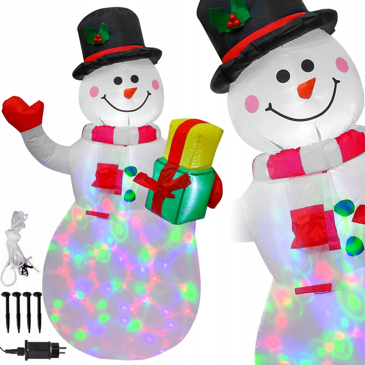 SNOWMAN Inflatable GLOWING LARGE Pumped LED 150cm Blower JUMIhome