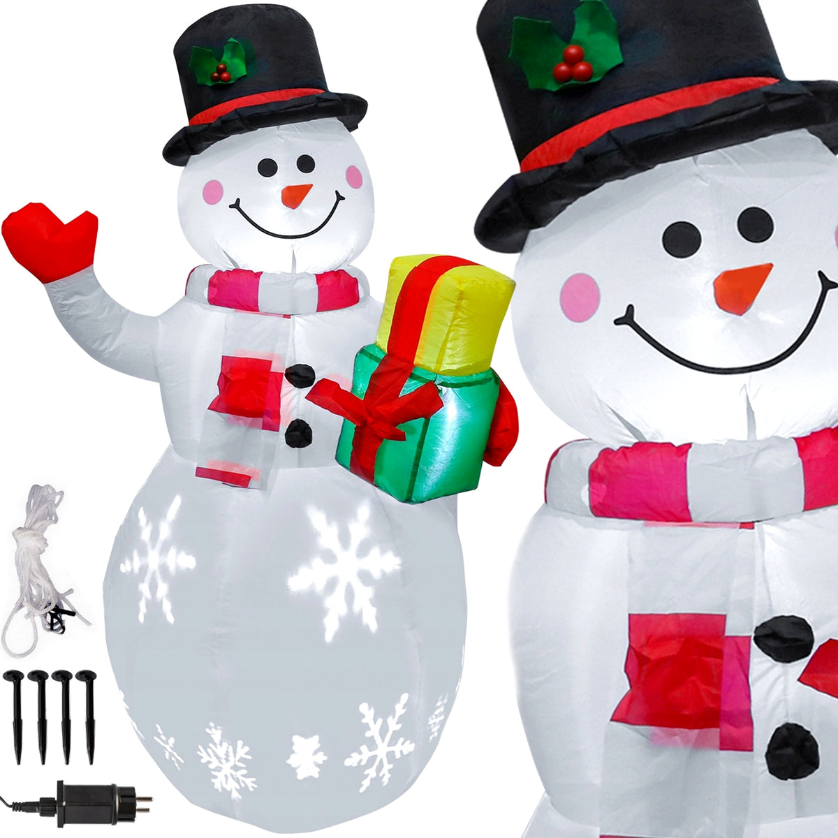 SNOWMAN Inflatable GLOWING LARGE Pumped LED 152cm Blower JUMIhome