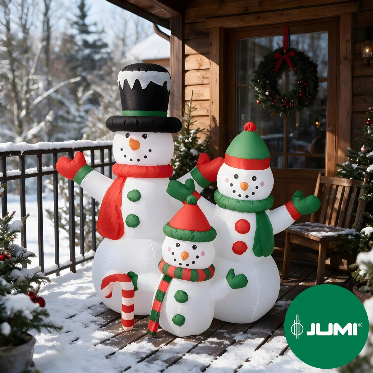 SNOWMAN Inflatable GLOWING LARGE Pumped LED 153cm Blower JUMIhome Manufacturer code E-665507