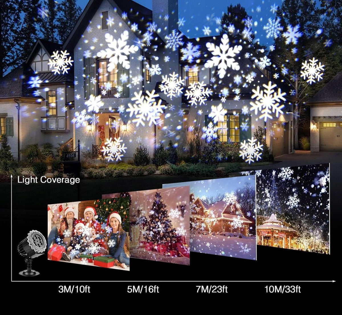 SNOWPRO 9W LED Super Bright Snowflakes Projector for Christmas Brand no brand