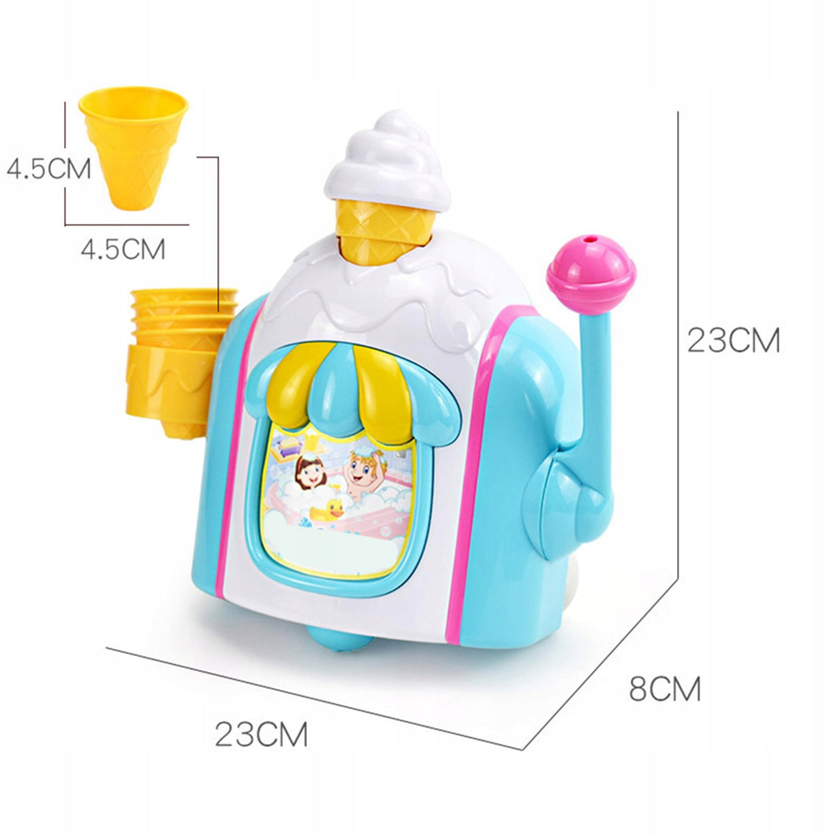 SOAP BUBBLE MAKING MACHINE FOR BATHING ICE CREAM BATH TOY Brand no brand