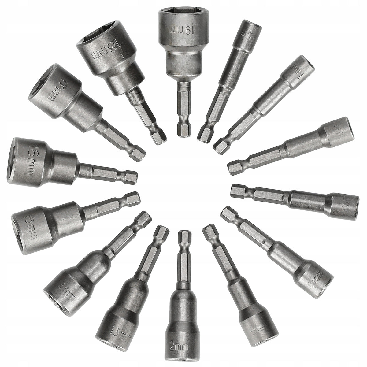 SOCKET WRENCH CAPS FOR SCREWDRIVER WITH STRONG MAGNET - SET OF 14PCS RS Brand Rastool