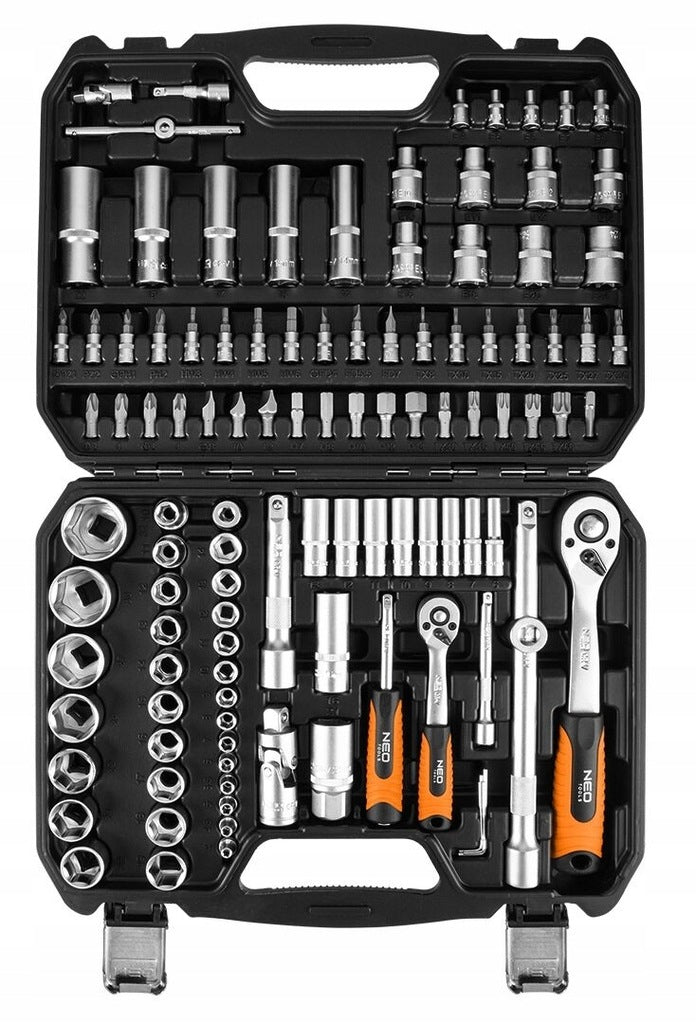 SOCKET WRENCH SET 1/2" 1/4" 110 EL SATIN 10-211 NEO TOOLS