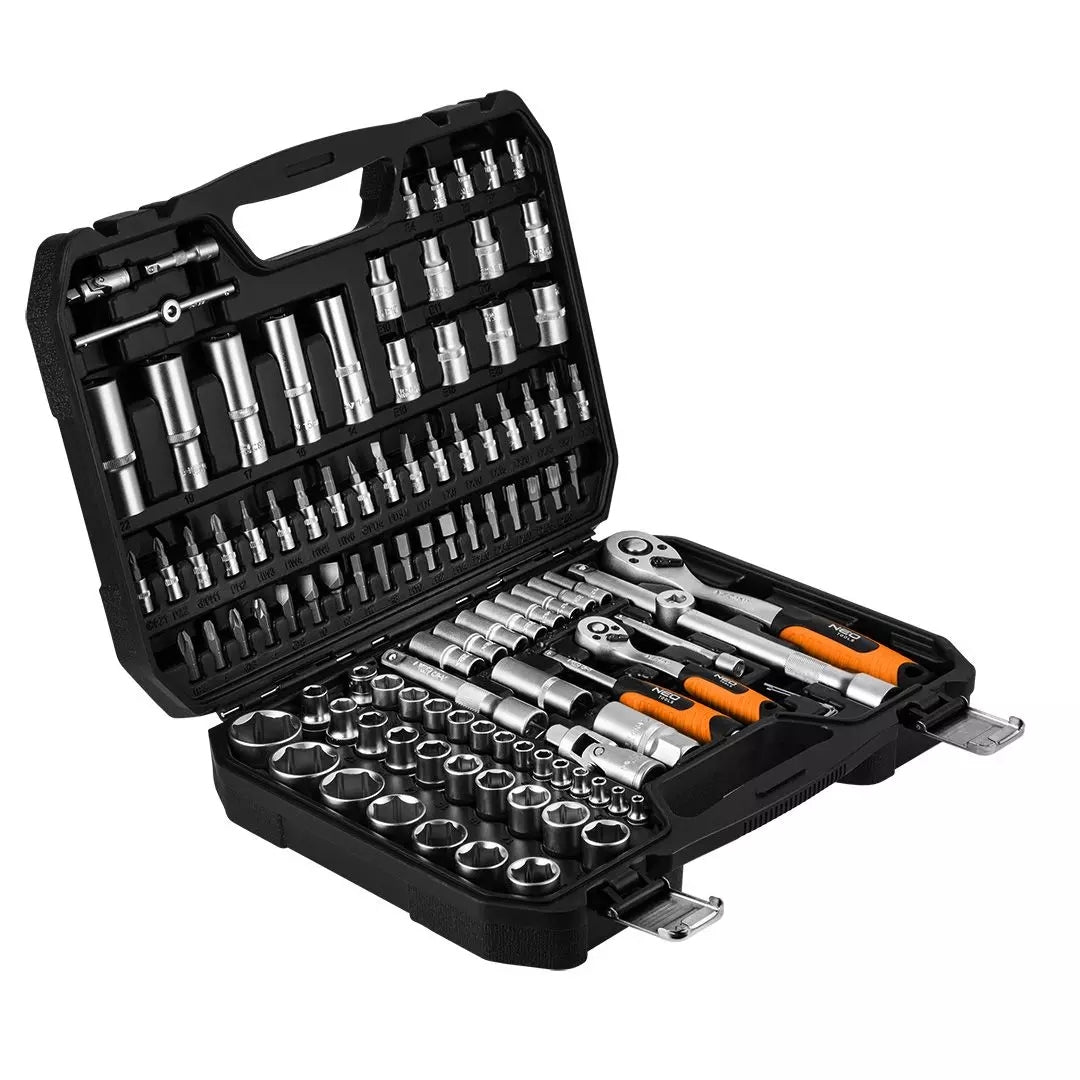 SOCKET WRENCH SET 1/2", 1/4", 110 PCS, SATIN 10-211 NEO TOOLS Packaging status original