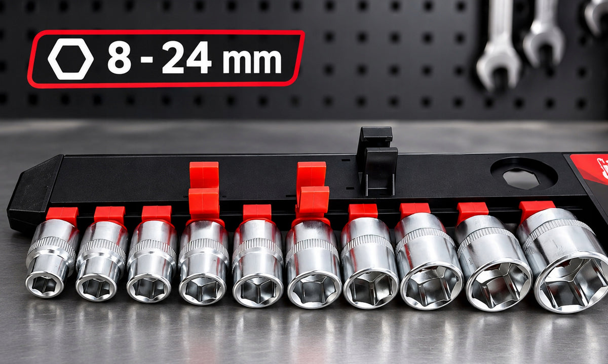 SOCKET WRENCH SET 1/2" RATCHET + CAP EXTENSION 8-24mm 12 EL Manufacturer code KLUCZE NASADOWE NASADKI 8-24 mm SZEŚCIOKĄTNE