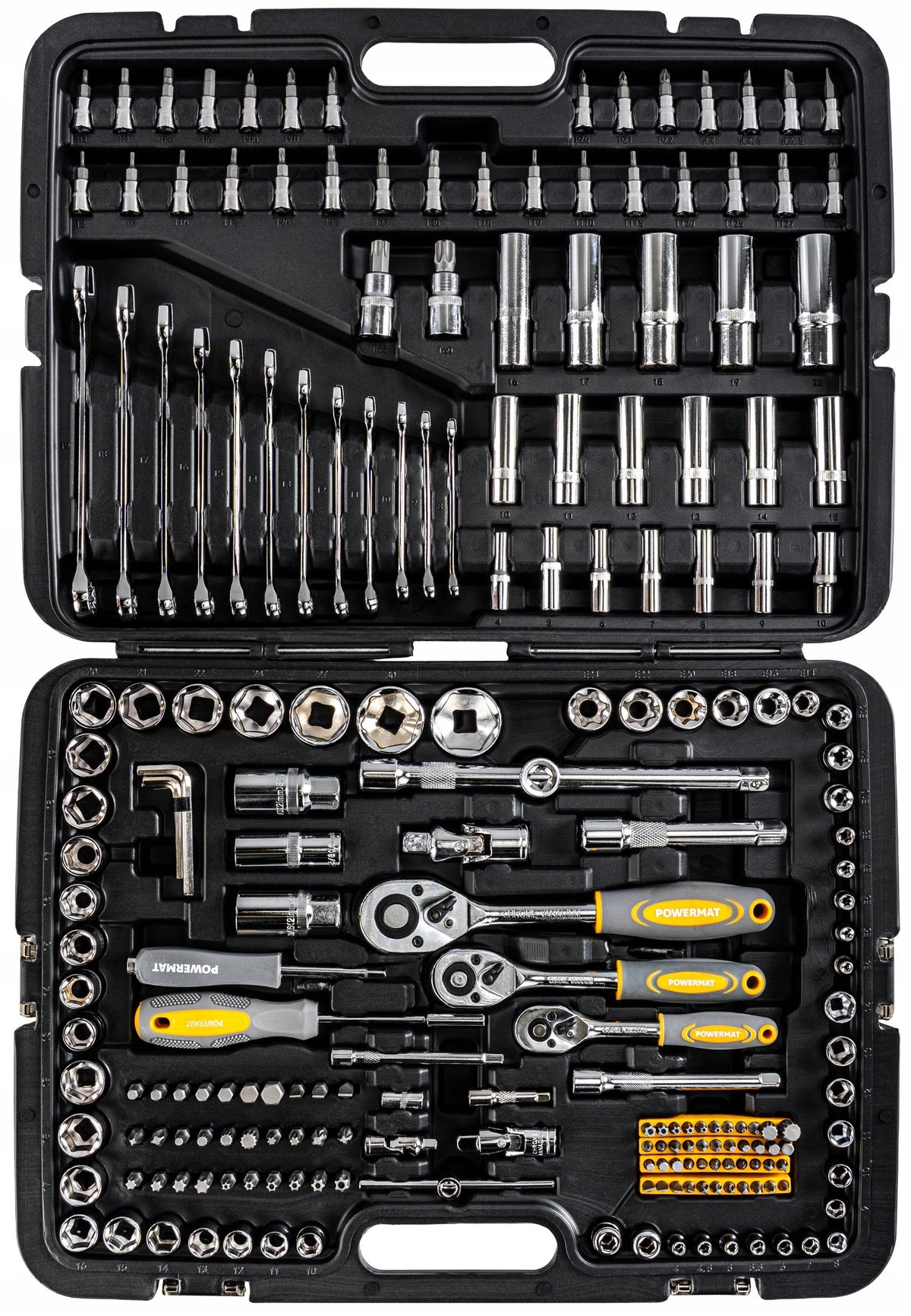 SOCKET WRENCH SET 216 ELEMENTS RATCHET 1/2"3/8"1/4" CrV SUITCASE Number of items in the set 216