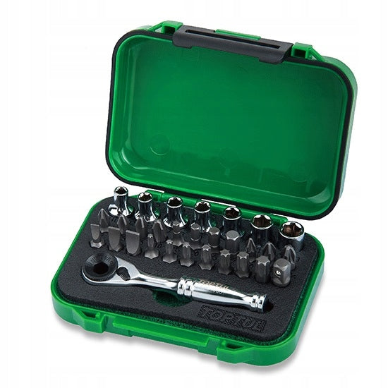 SOCKET WRENCH SET CAP MINI RATCHET BITS 30EL TOPTUL