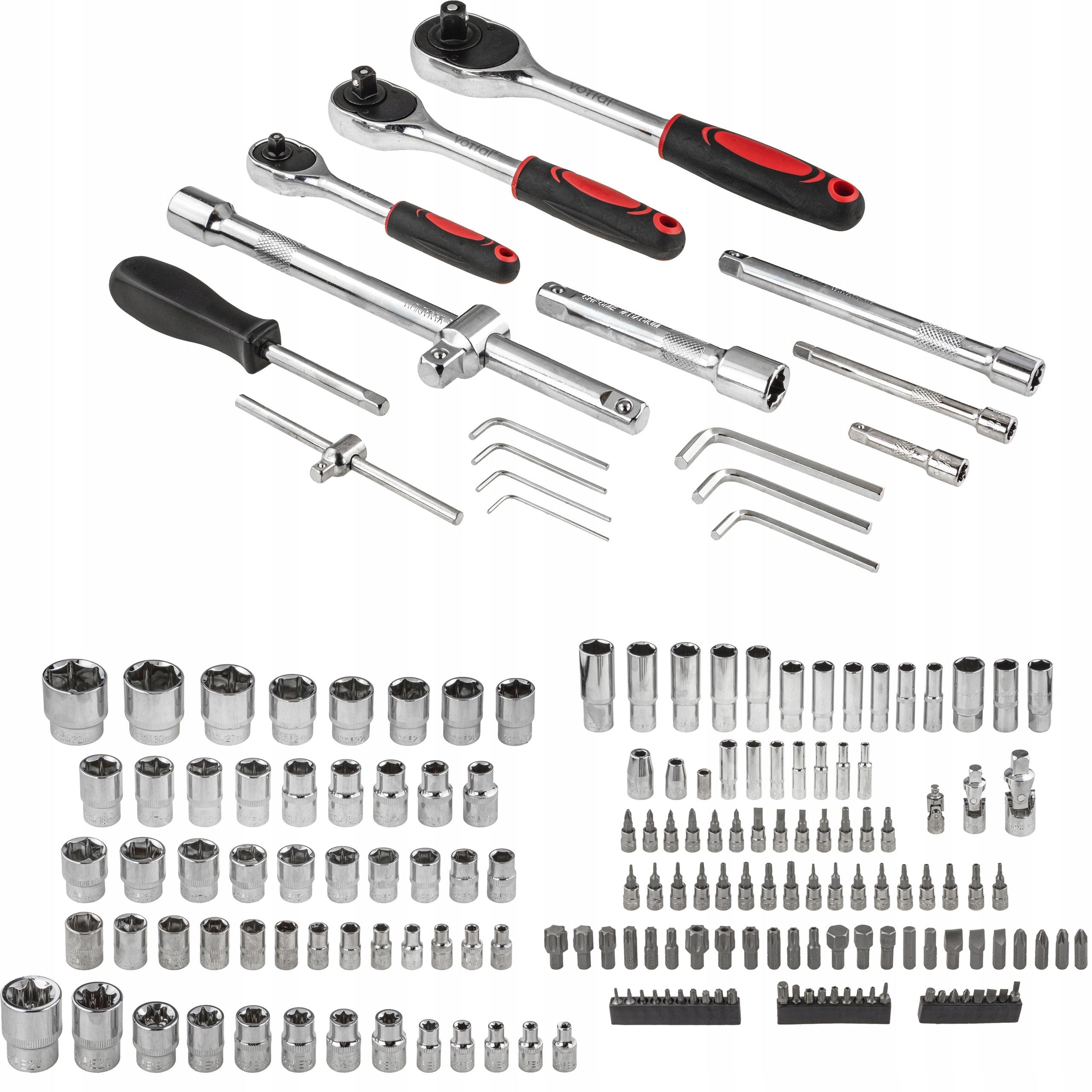 SOCKET WRENCH SET TOOL SOCKET WRENCH 1/2 3/8 1/4 SUITCASE 179 EL Brand Vorfal