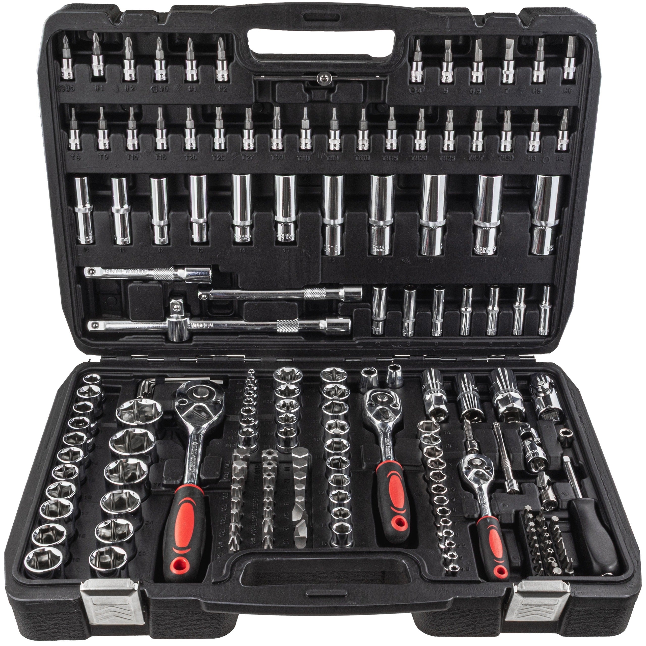 SOCKET WRENCH SET TOOL SOCKET WRENCH 1/2 3/8 1/4 SUITCASE 179 EL