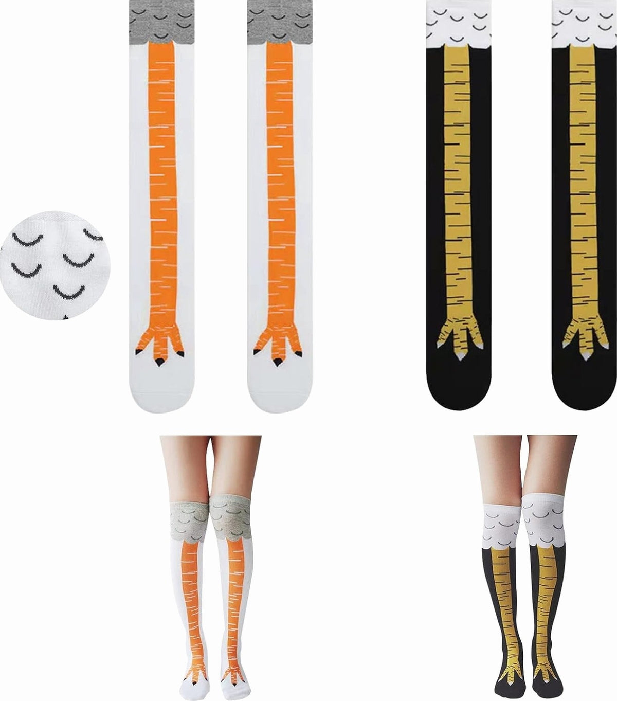 SOCKS 2 PIECES CROW'S FEET CARTOON KNITTED FUNNY WARM