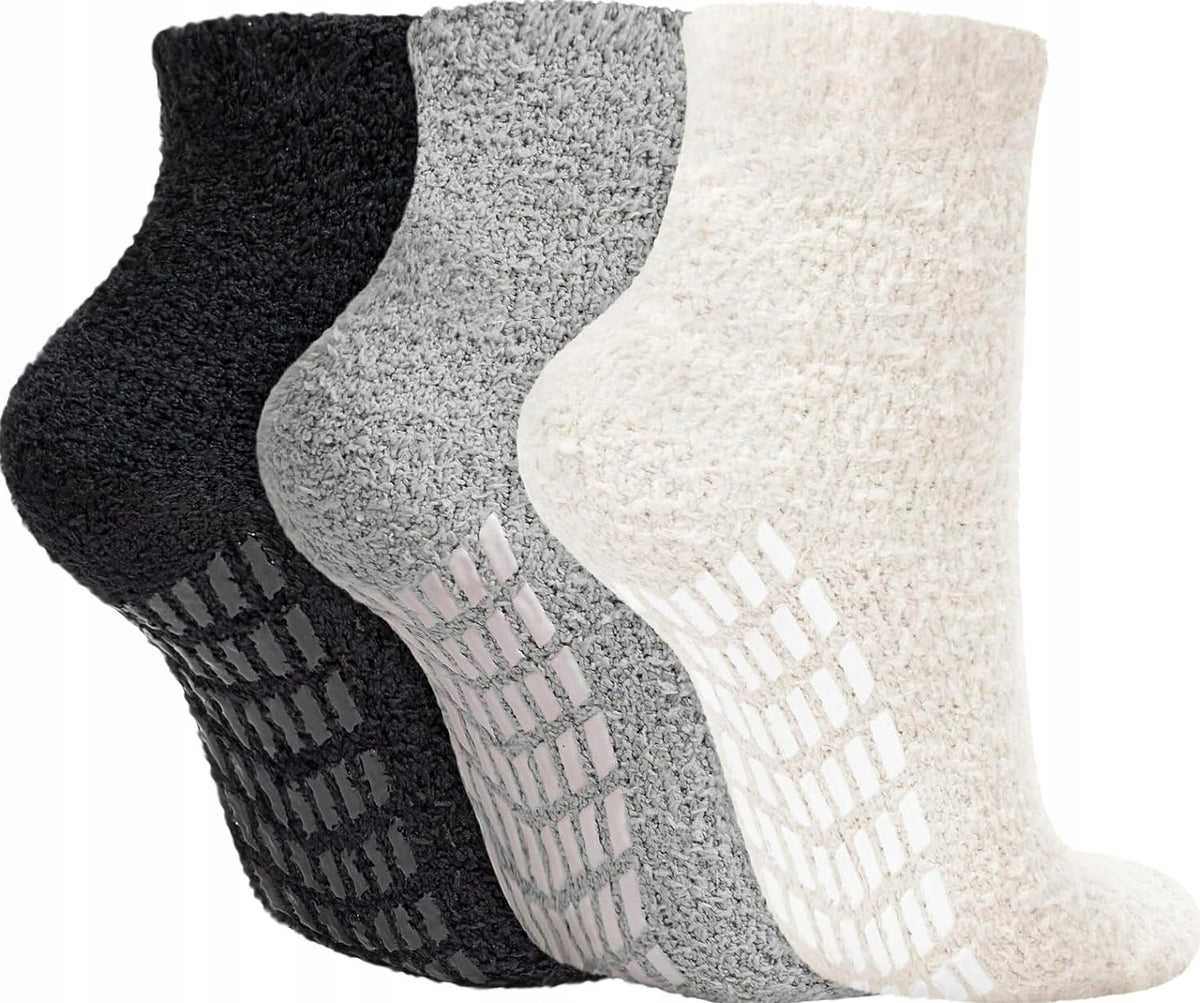 SOCKS 3 PAIRS NON-SLIP WARM FLUFFY THERMAL THICK SOFT