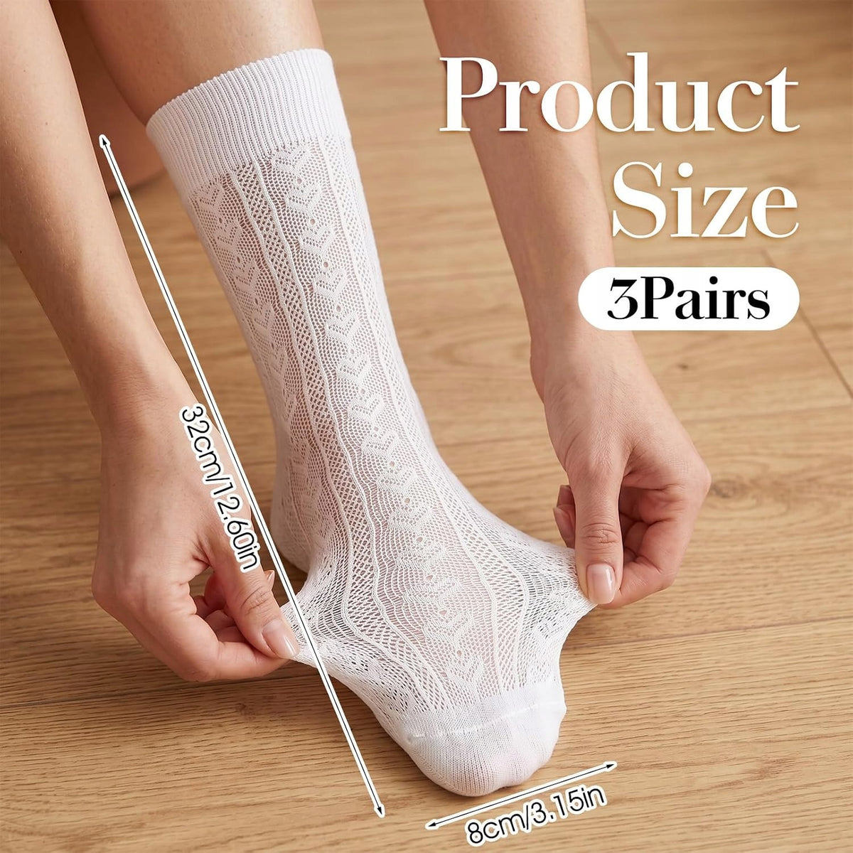 SOCKS 3 PAIRS WHITE COTTON LACE WOMEN WITH FRILLS SOFT Brand no brand