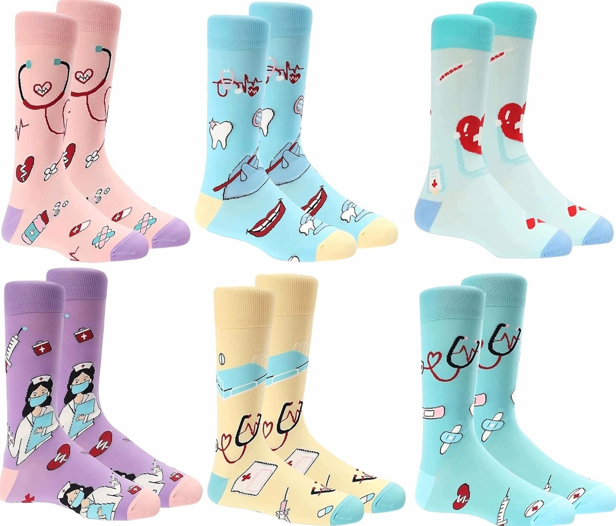 SOCKS 39-42 COTTON COLORFUL PATTERNS FUN LIFE UNISEX
