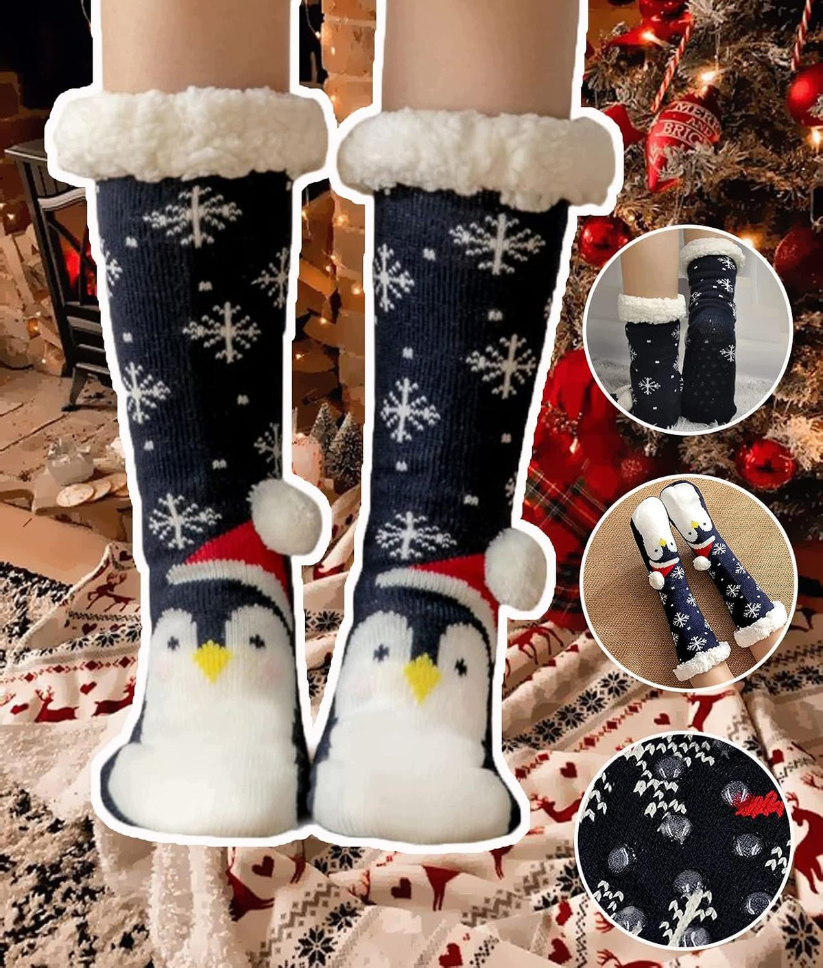 SOCKS 39 EU WOMEN'S WARM FLUFFY NON-SLIP SOFT WINTER THICK Brand no brand