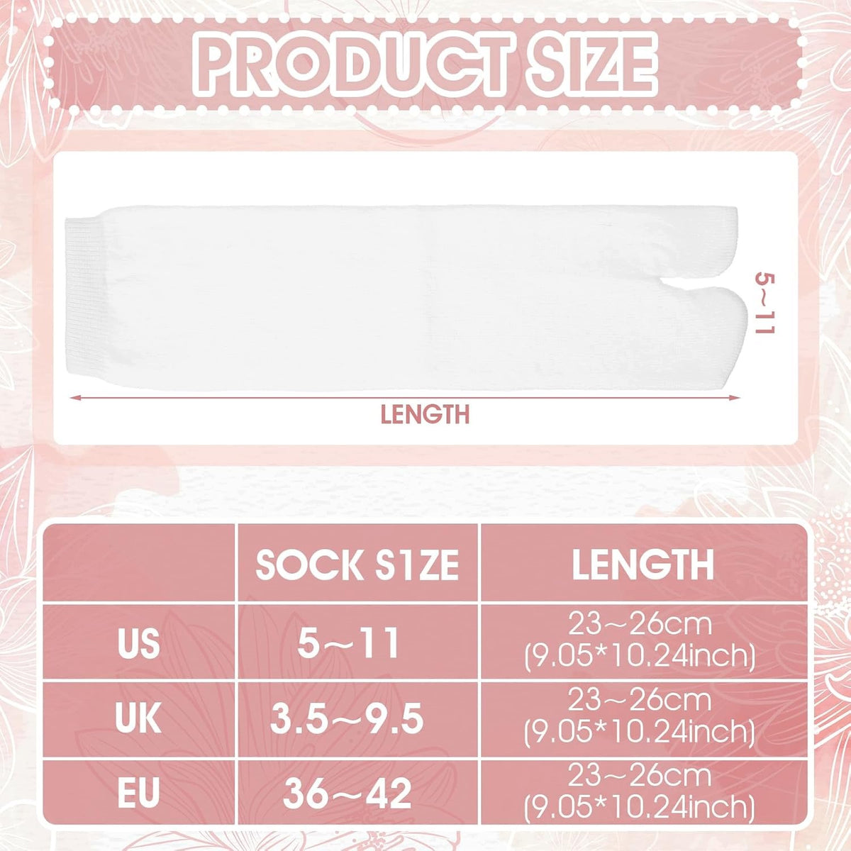 SOCKS 4 PAIRS 295 CM SOCKS TABI COTTON ELASTIC TOES UNISEX Brand no brand