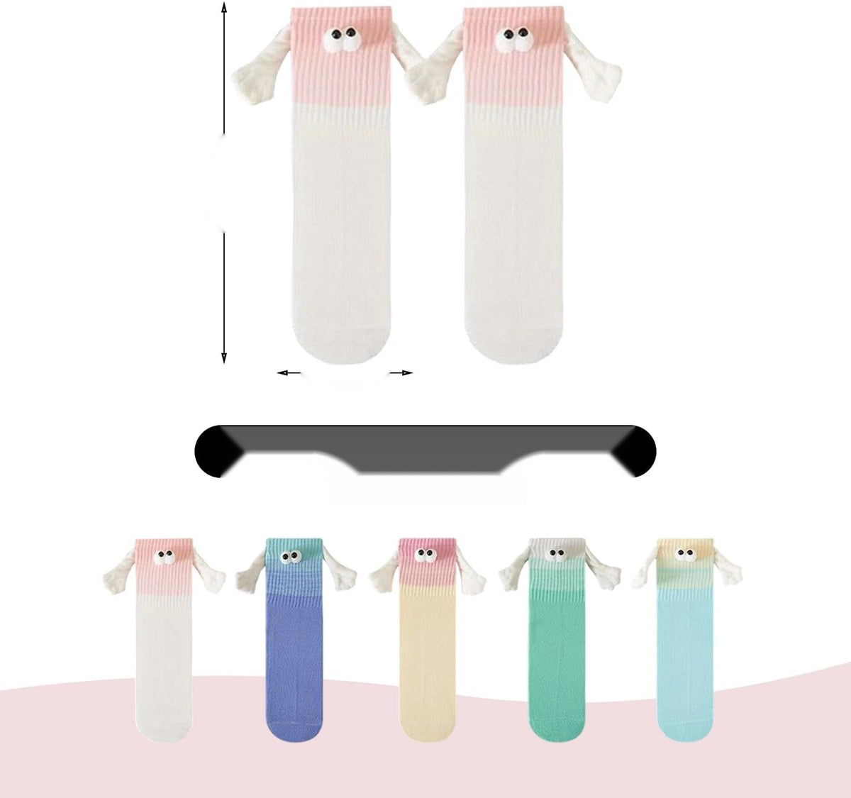 SOCKS 5 PAIRS MAGNETIC COTTON SOFT COLORFUL FUN UNISEX Brand no brand