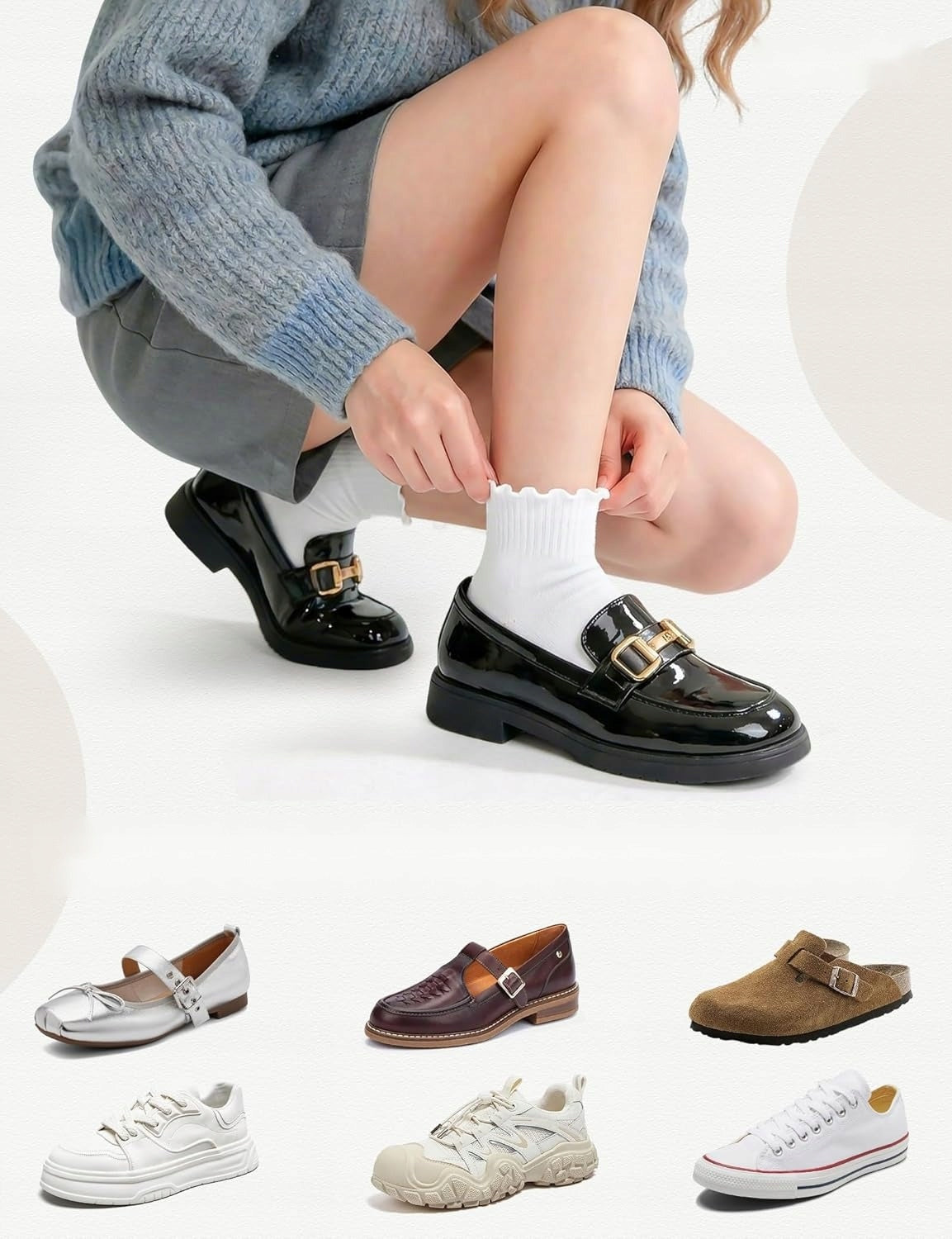 SOCKS 5 PAIRS WOMEN'S COTTON FRILLS UNIFORM CASUAL CUTE Brand no brand