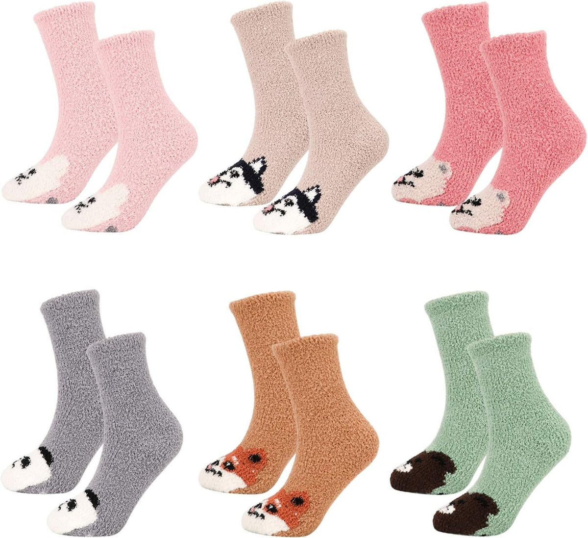 SOCKS 6 PAIRS FLUFFY THICK WINTER WARM FOR HOME SLEEPING Brand no brand