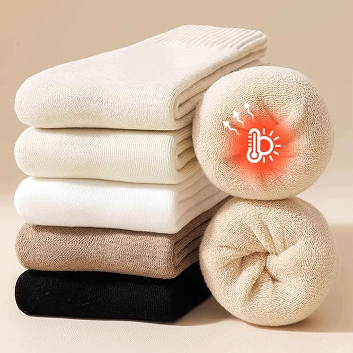 SOCKS 6 PAIRS THERMAL PLUSH THICK WOOL WARM FOR WINTER Brand no brand
