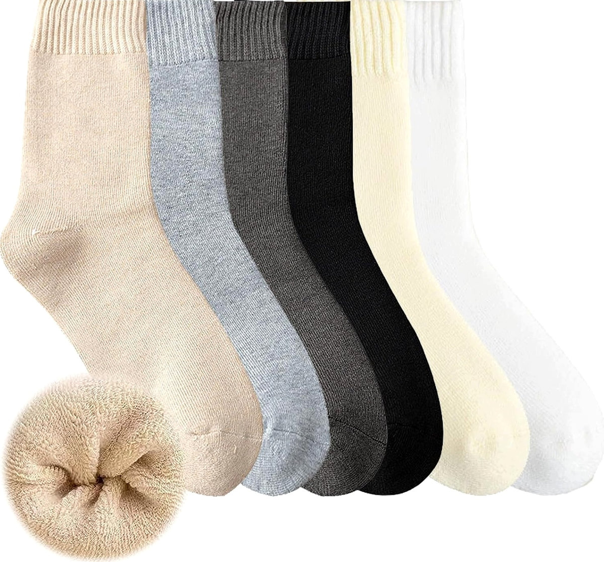 SOCKS 6 PAIRS THERMAL PLUSH THICK WOOL WARM FOR WINTER