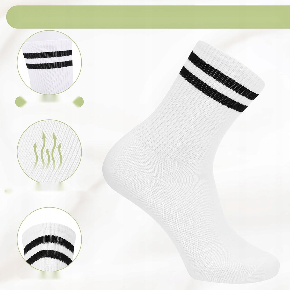 SOCKS 6 PAIRS WOMEN'S WHITE BREATHABLE HIGH COTTON SOFT COMFORTABLE Manufacturer code 5908107115762