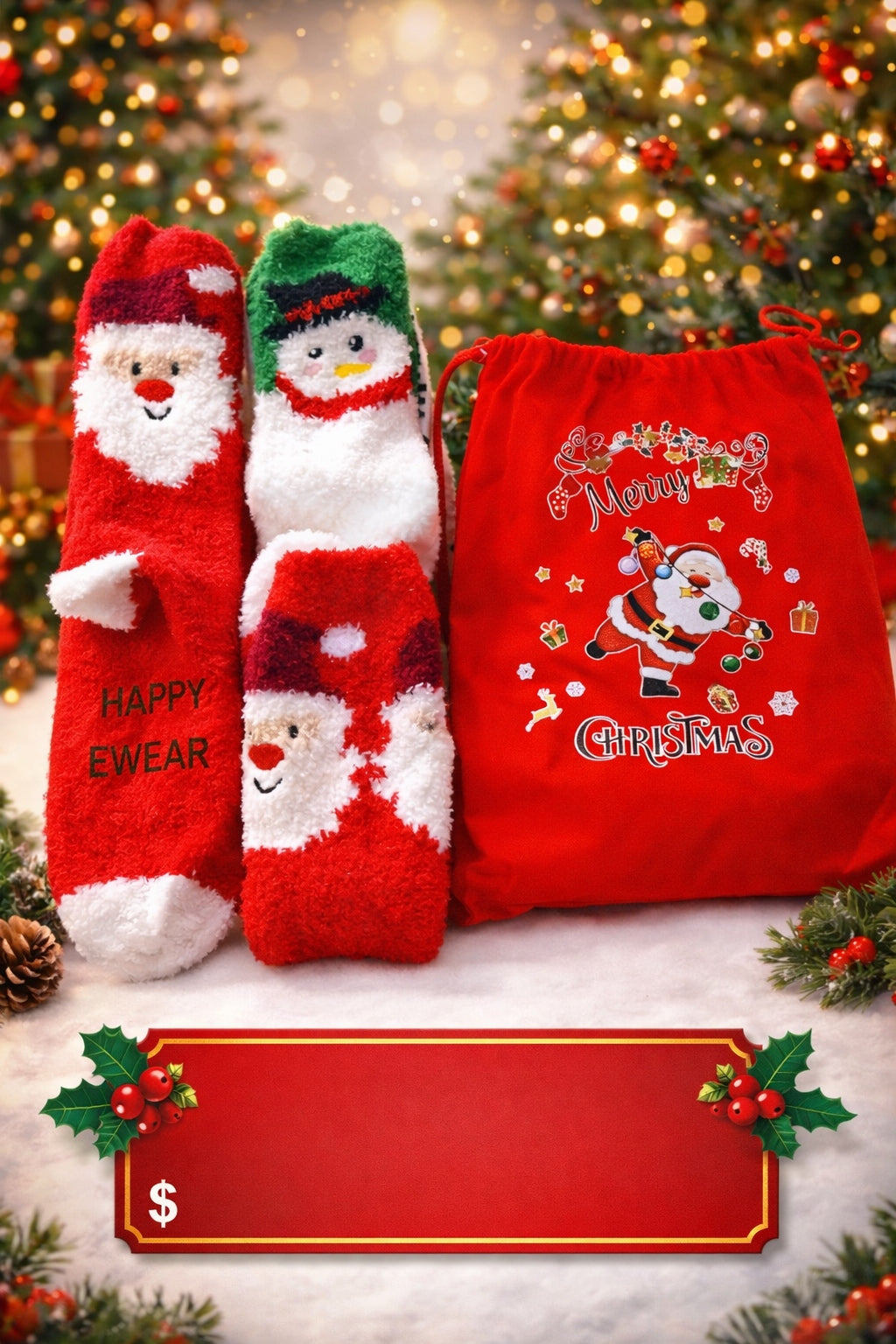 SOCKS CHRISTMAS PATTERNS MEN'S SOCKS WOMEN FUNNY HOLIDAYS 38-44