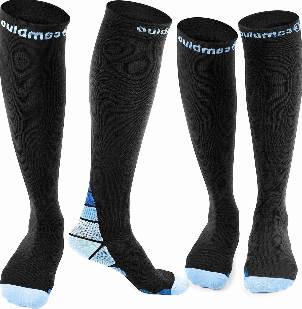 SOCKS L-XL COMPRESSION SPORTS RUNNING CYCLING TRAVEL TWO PAIRS