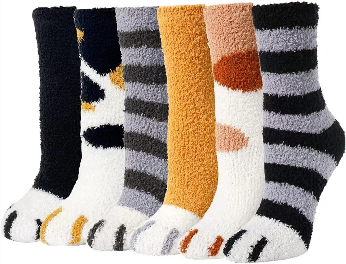 SOCKS POSITIVE COTTON SOFT FUNNY CAT SET OF 6 PAIRS