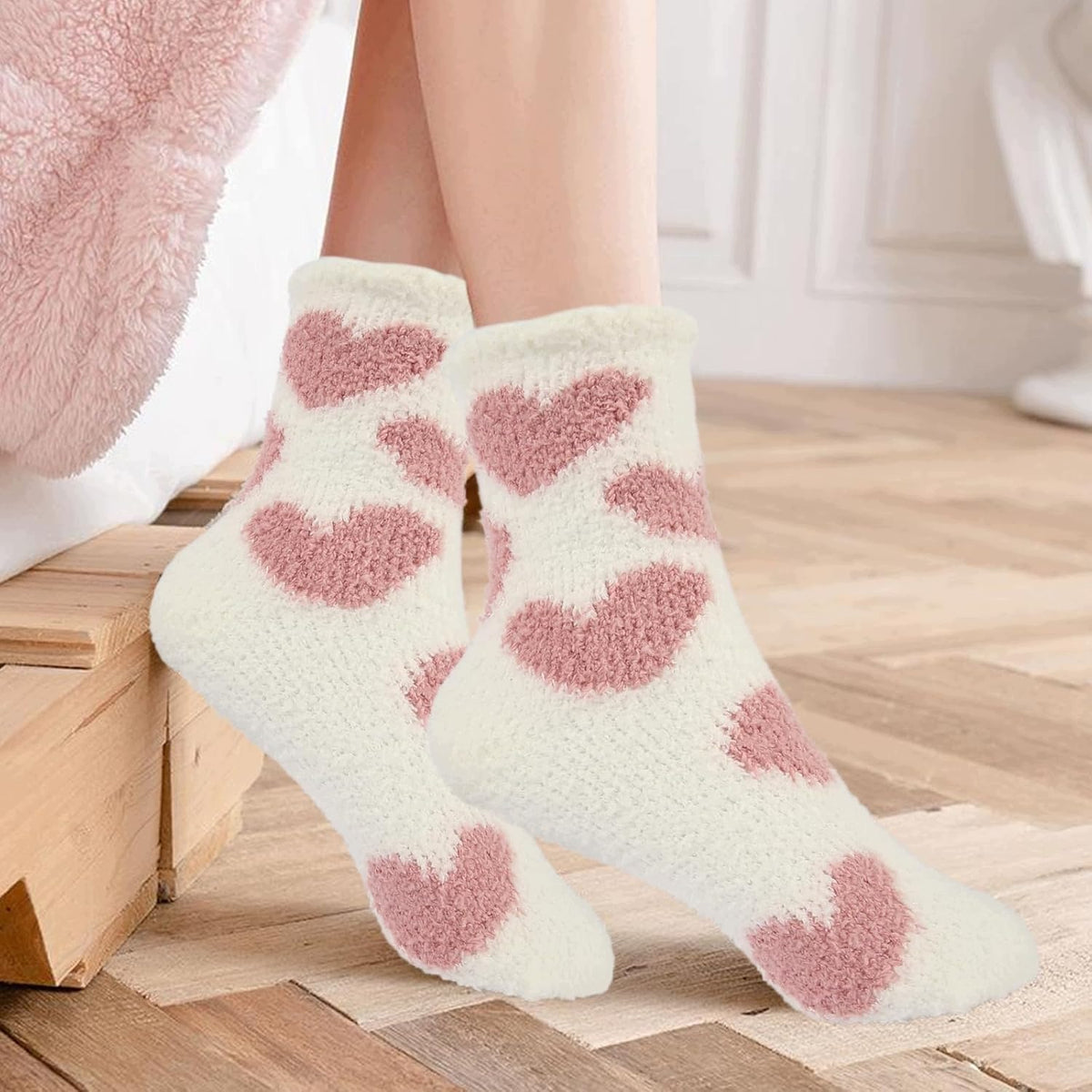 SOCKS UNIVERSAL HOME FLUFFY WARM SOFT CORAL FLEECE 5 PAIRS Brand no brand