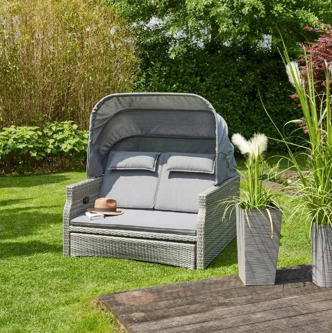 SOFA GARDEN ISLAND LOBOS II COUCH 2OS. FOLDING WITH PILLOWS AWNING! Brand Siena Garden