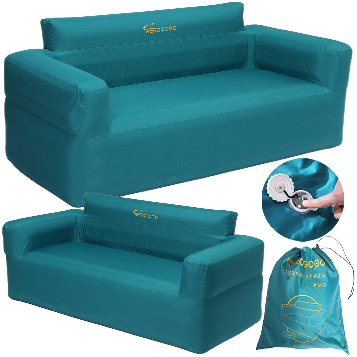SOFA Inflatable self-inflating couch 2 seater COMFORTABLE AEROGOGO