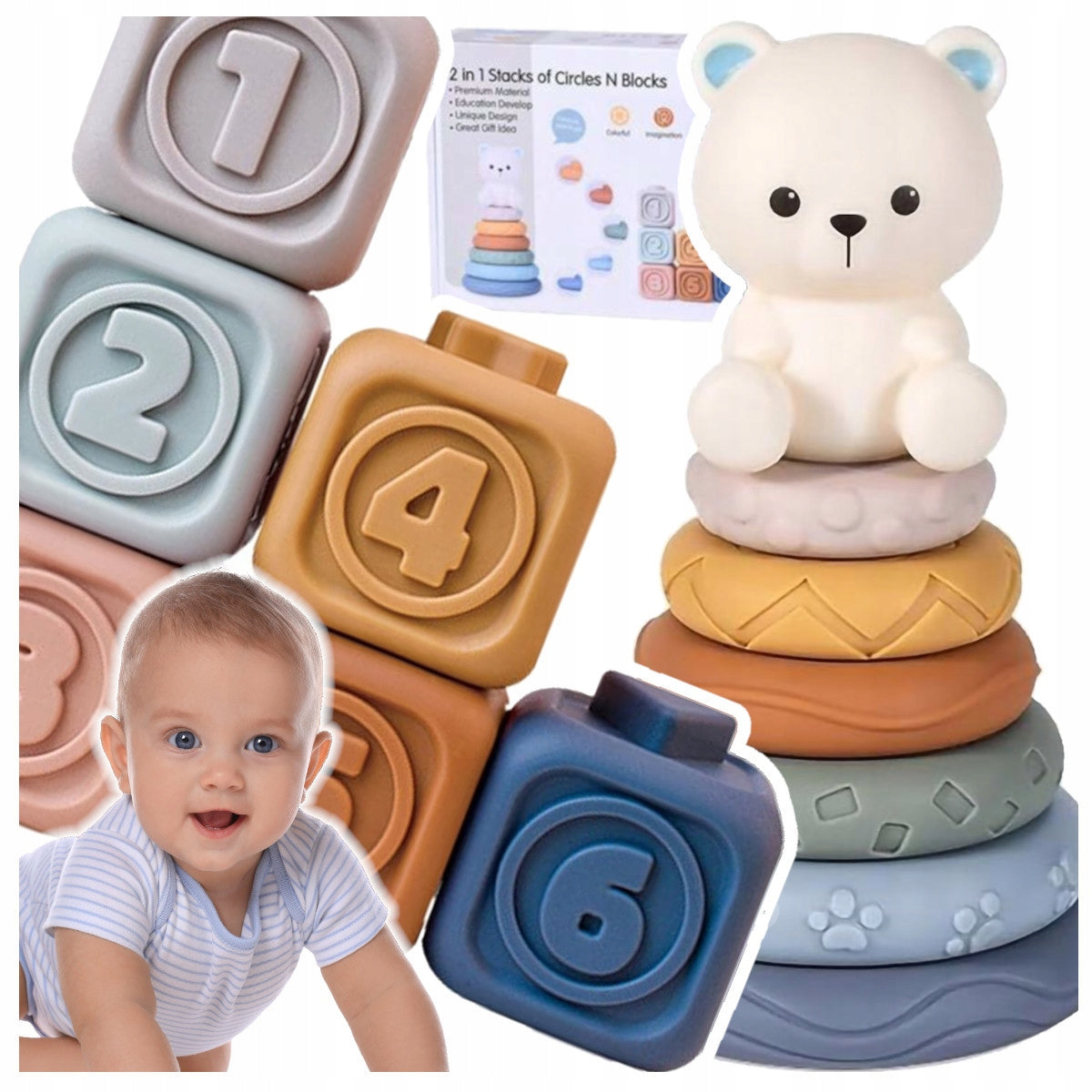 SOFT CREATIVE ANIMAL SENSORY BLOCKS 13PCS FOR BABIES TEETHERS Brand no brand