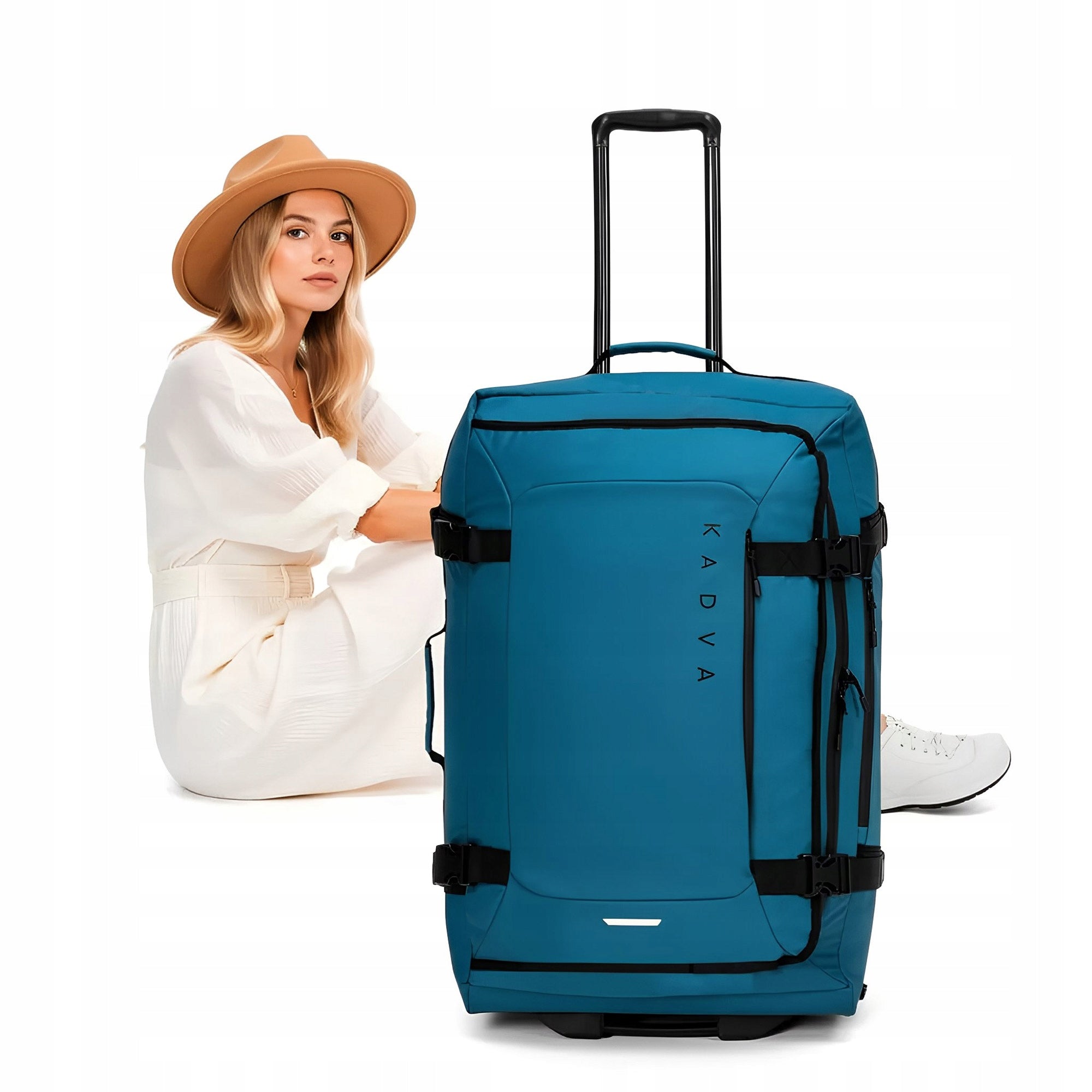 SOFT MATERIAL Travel case KADVA Lazio 102L black CIRCLES BLUE
