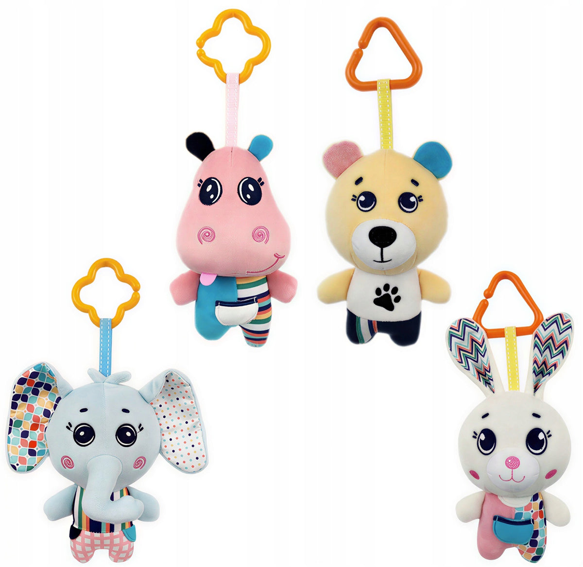 SOFT RATTLE WITH BELL PENDANT CUDDLY PLUSH TOY Kind pendants