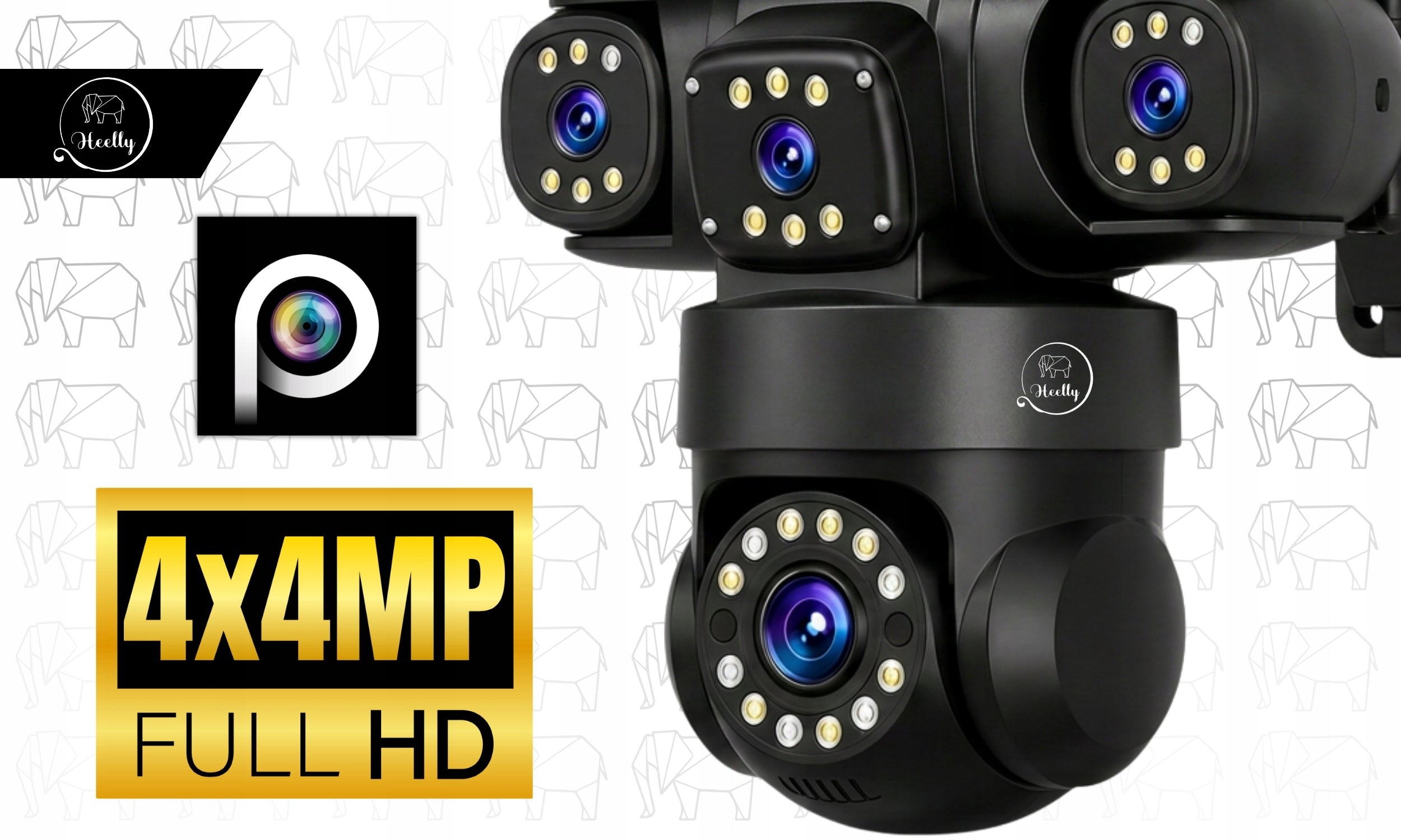 SOLAR CAMERA 4G OUTDOOR FOUR HD LENSES 4X4MP AOV SIM LTE HEELLY Manufacturer code KAMERA SOLARNA ZEWNĘTRZNA 4w1 4G Antena