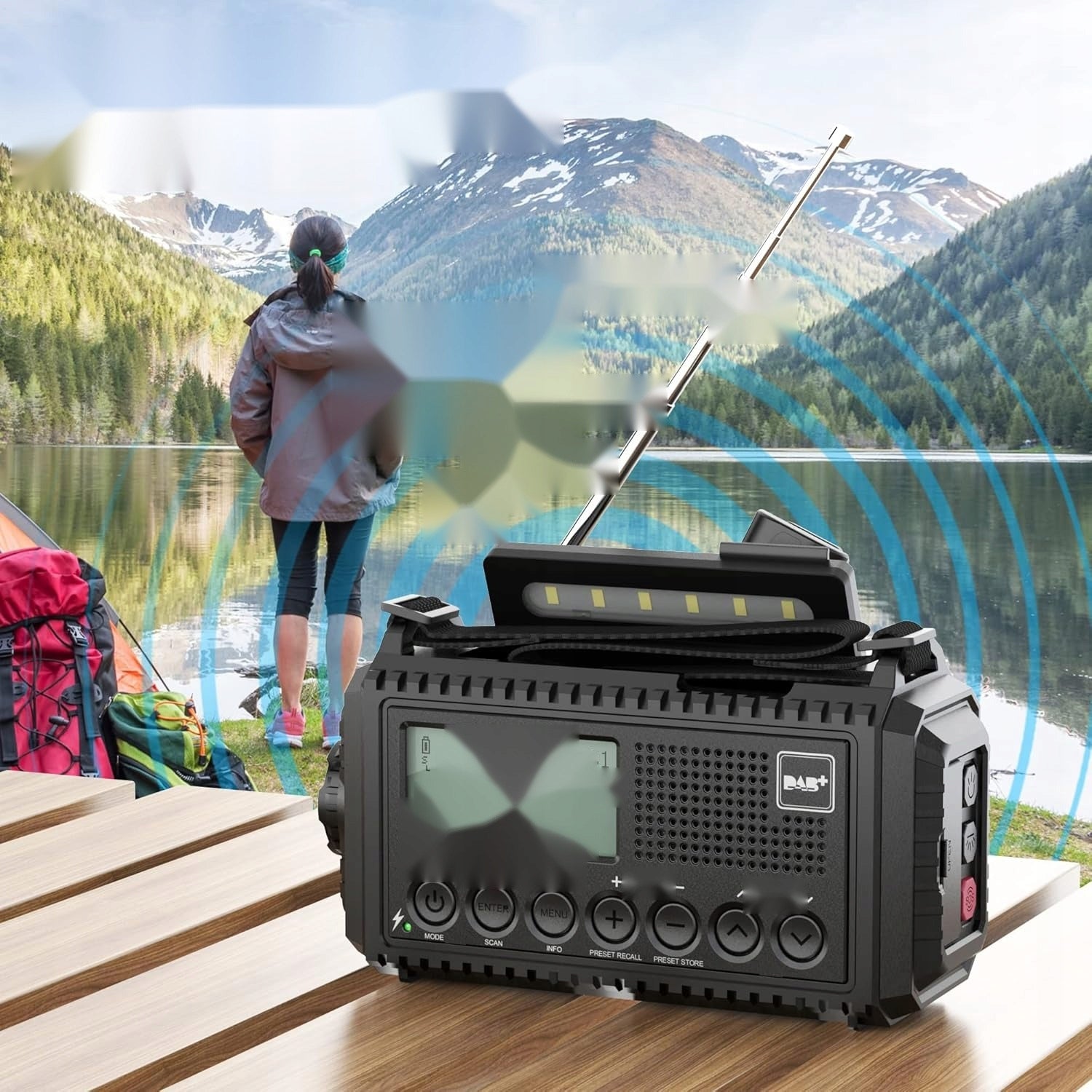 SOLAR CRANK EMERGENCY RADIO + USB FLASHLIGHT ALARM WATERPROOF Brand no brand