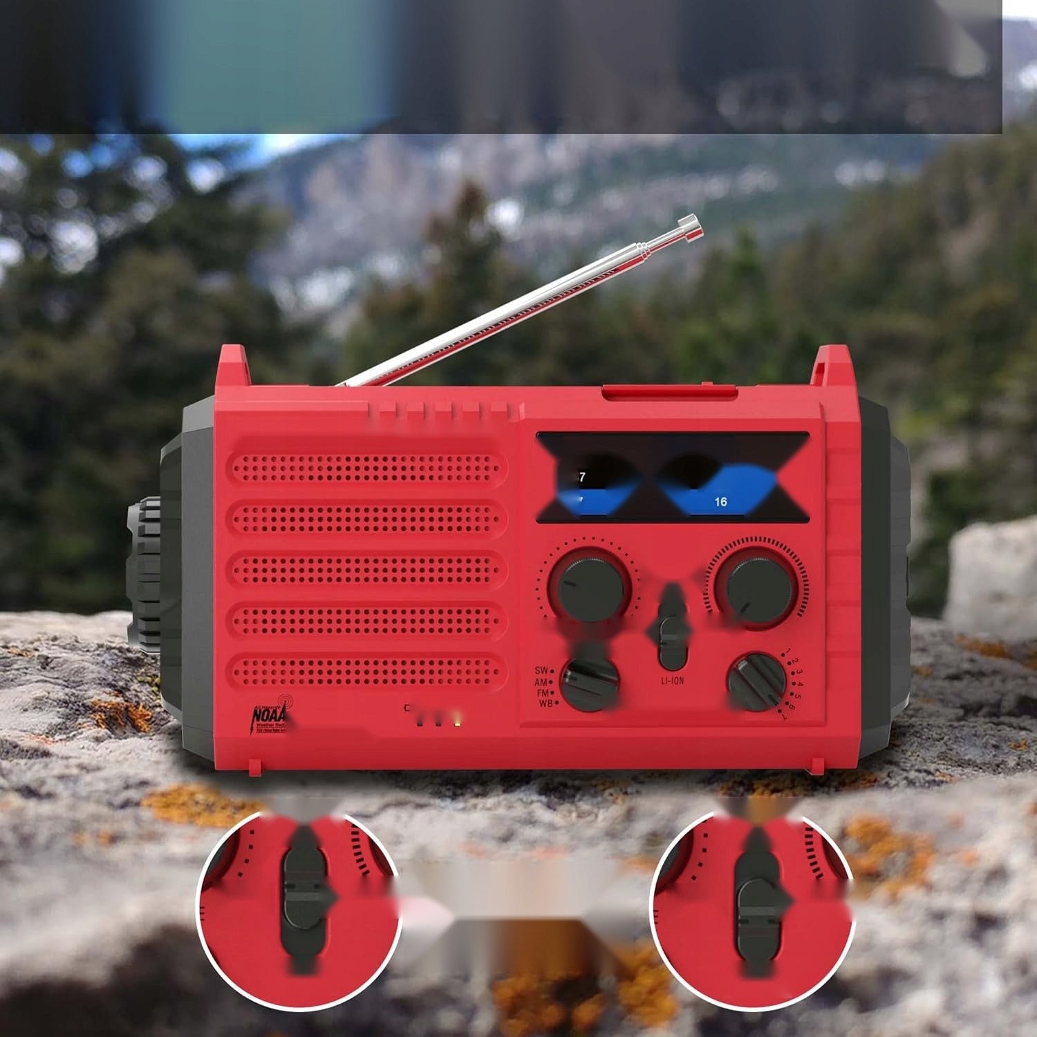 SOLAR EMERGENCY PORTABLE DYNAMO FLASHLIGHT POWERBANK ALARM Brand no brand