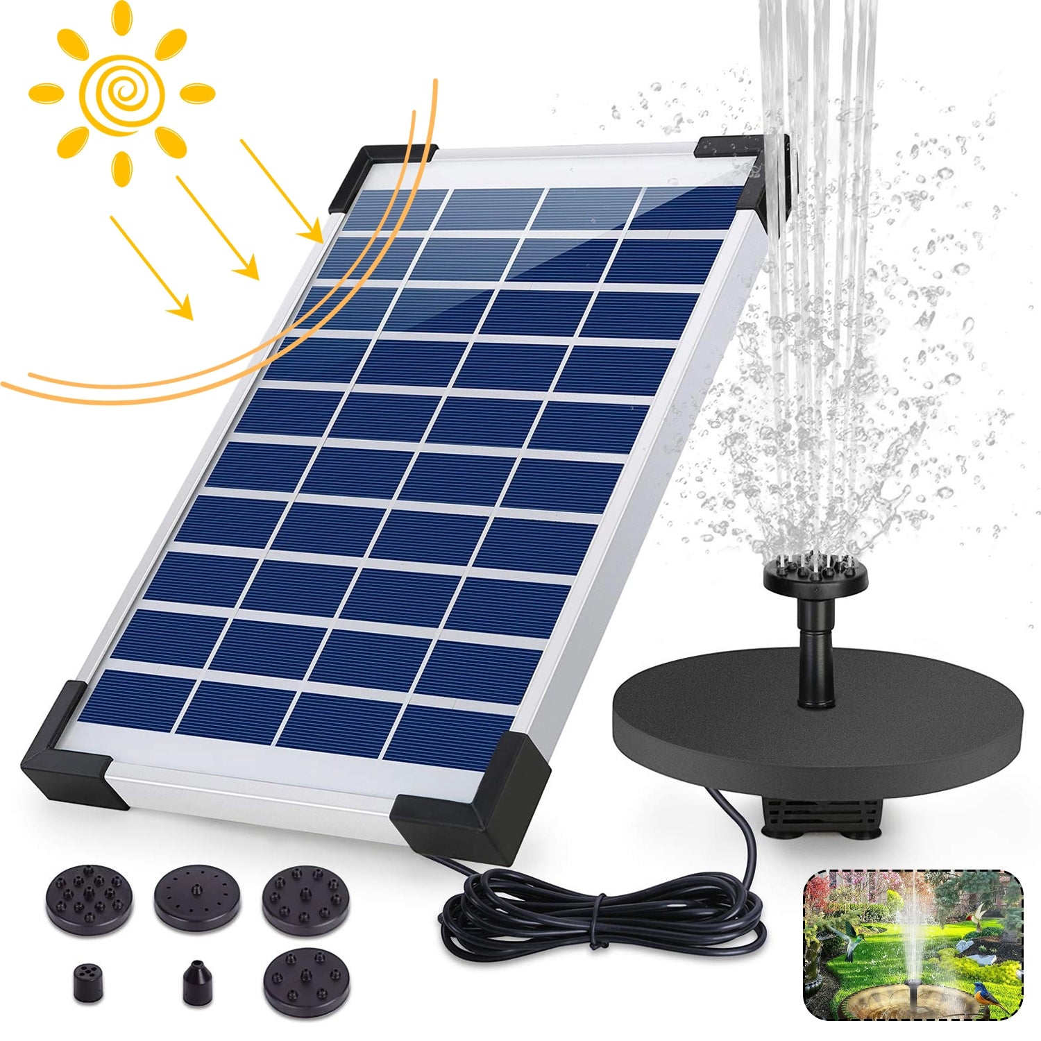 SOLAR FOUNTAIN PUMP FOR OUTDOOR FOUNTAIN, POND PUMP FOR HOME