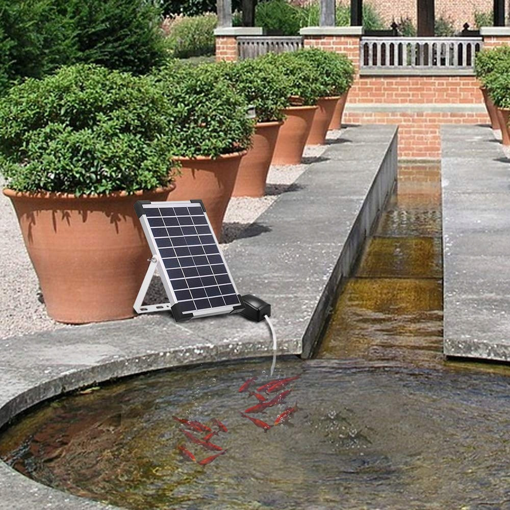 SOLAR GARDEN FOUNTAIN 5W PUMP 150L/h 9 NOZZLES Pond Filter FOR POND Pump capacity l/h Do 500 l/h